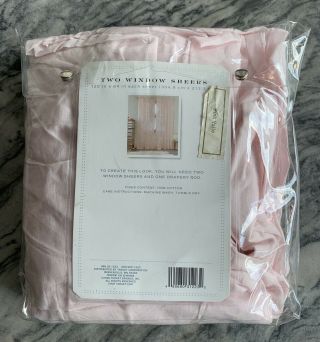 Vintage Simply Shabby Chic Pink Voile Window Sheers 2