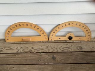 Vintage Math Master Large Wooden Chalkboard Protractor No.  1794 I Have Two