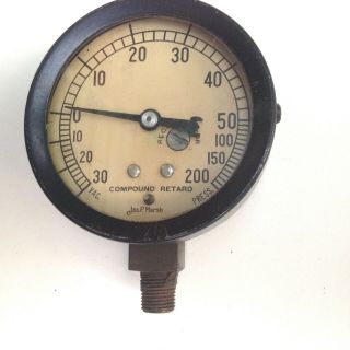 Vintage Jas P Marsh Compound Vacuum Pressure Gauge 30/200 Recalibrator -