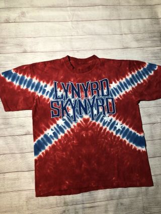 Vintage Lynard Skynard Tie Dye Single Stitch T - Shirt Sz Large