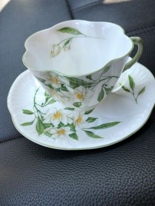 Vintage Shelley  Lyringa  Tea Cup And Saucer W/ Wild Flower England