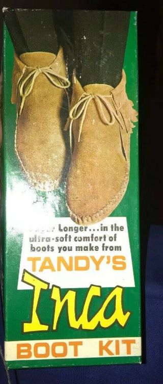 Vintage Inca Boot Kit By Tandy Leather Company Size 13 Started W/box