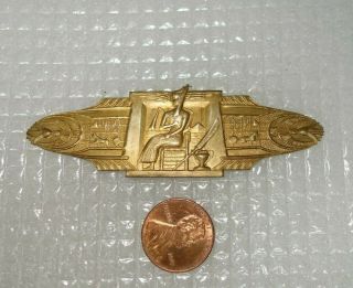Vintage Brass Metal Art Deco Egyptian Revival Pharaoh Pendant Finding