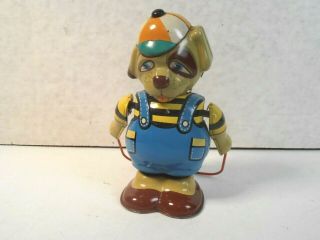Vintage Japan Tn Nk 5 1/2 " Tin Toy Windup Jump Roping Dog