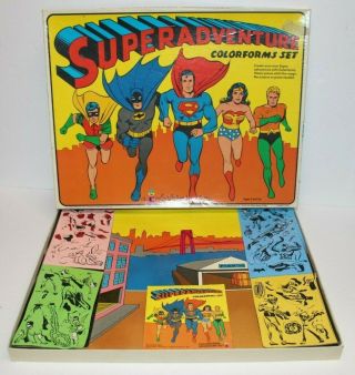 Adventure Colorforms Set Vintage Superman Batman Robin Wonder Woman Dc