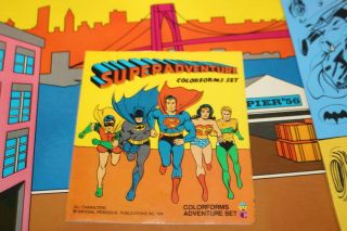 Adventure Colorforms Set Vintage Superman Batman Robin Wonder Woman DC 6