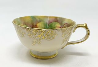 Vintage Paragon Tea Cup Fruit Brushed Gold Trim English Fine Bone China