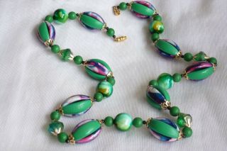 Vintage Jewellery Art Deco 1930s Green Mult Coloured Stunning Necklace