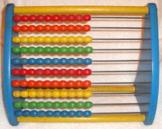 Low Price: Vintage Playskool Toy Abacus With Multi - Colored Wooden Beads,  1960 