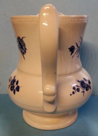 Vintage Lord Nelson Pottery England White with Blue Floral Pitcher 12 - 72 Crazing 2