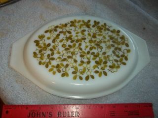 Pyrex Verde Olive Green Oval Casserole Replacement Lid Only Vintage 2.  5 Qt