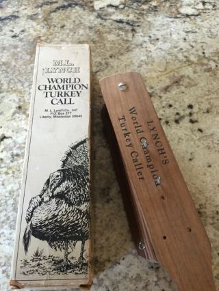 Vintage Lynch World Champion Turkey Call Model 102 3 - Hole and inst. 4