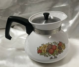 Teapot Spice Of Life Teapot W/ Metal Lid Vintage Corning Ware