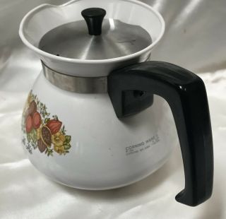 Teapot Spice of Life Teapot w/ Metal Lid Vintage Corning Ware 2