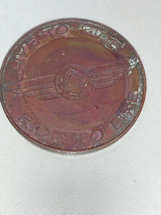 Vintage Aa Live To Ride,  Ride To Live Recovery Coin