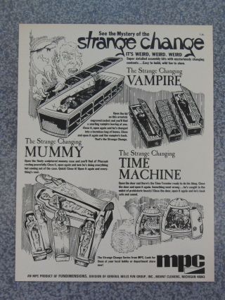 Vintage 1974 Mpc Strange Change Mummy Vampire Time Machine Model Advertisement
