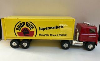 Vintage Shop Rite Supermarkets Steel Tractor Trailer Truck 22 " Long