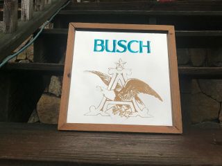 Vintage Busch Beer Mirror Sign  13”x 13” Eagle - Pub