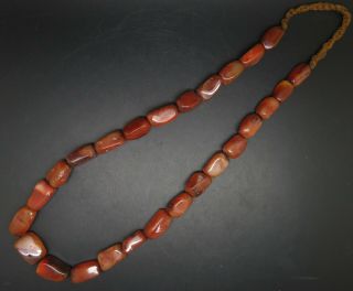 Vintage Ethnic Tribal Natural Carnelian Beads Necklace String