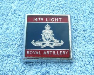 Vintage 1960s Royal Artillery 14th Light Regiment Car Badge - British Army Emblem