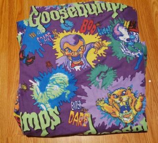 Vintage Goosebumps All Over Print Fitted Bed Sheet 90s Rl Stine Twin Size