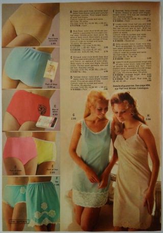 1970 Vintage Paper Print Ad Vanity Fair Slip Panti - Hose Brief Lingerie Underwear