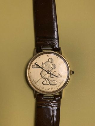 Vintage 1980s Walt Disney Company Mickey Mouse Lorus Gold Tone Watch