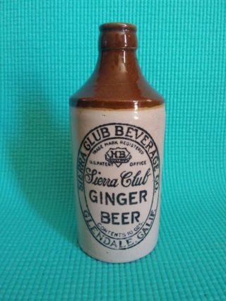 Vintage Sierra Club Beverage Co.  Ginger Beer Stoneware Bottle