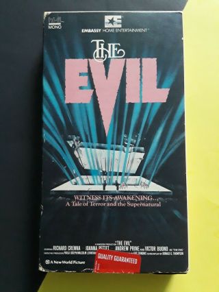 The Evil (vhs) Embassy Home Ent.  - R.  Crenna Vintage Cult,  Horror Vg,