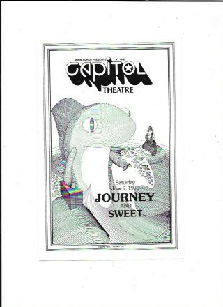 Journey & Sweet Vintage Concert Program June 9,  1979 Capitol Theatre Passaic Nj