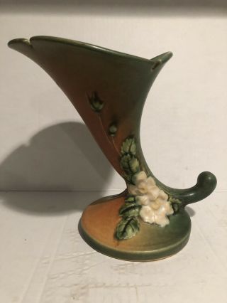 Vintage Roseville 144 - 8 " Art Pottery Cornucopia Vase Colors