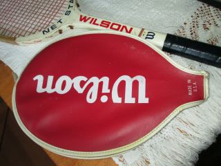 VINTAGE Wilson Net Star Wooden Tennis Racquets w one cover 4