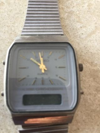 Stunning Vintage 80s Seiko Digital Lcd Analog Quartz Watch - Spares