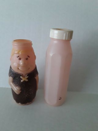 Vintage Evenflo Plastic Pink And Flintstones Baby Bottle 8 Oz