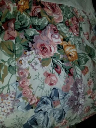 Vintage Ralph Lauren Allison Floral Queen Bed Skirt 15 " Drop