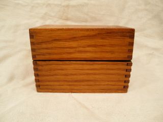 Vintage Wood Recipe Box Dovetail Full Of Hand Writtin Family Recipies