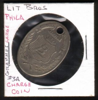 Lit Bros " Quality,  Courtesy,  Service " Vintage Metal Charge Coin