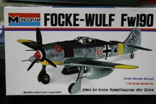 1/48 Monogram Focke - Wulf Fw 190german Wwii Detail Model Vintage