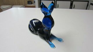 Vintage Cobalt Blue Hand Blown Glass Rabbit by Rainbow Glass,  Huntington,  W.  VA 3