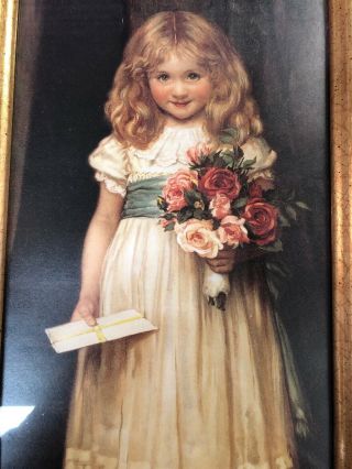 Smiling Girl With Flowers 8 x 14.  5 