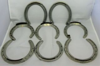 8 Vintage Aluminum Horse Shoes Ready For Crafts Thorobred 5,  6,  7,  8 Usa
