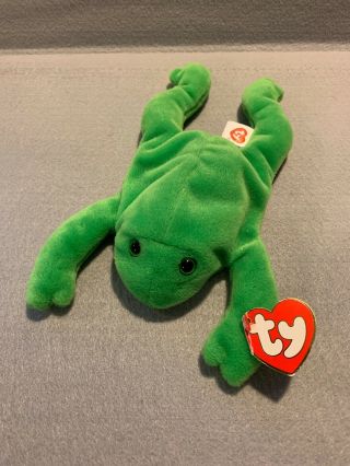 Vintage Ty Beanie Baby Legs The Frog 4020 3rd Ht 2nd Tt