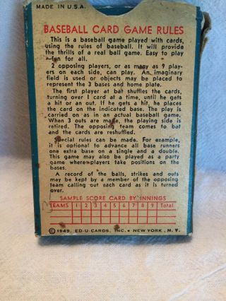 Vintage Batter Up Baseball Card Game 1949 Ed - U - Cards Complete 2