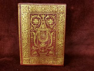Vintage 1916 Tiffany & Co Small Leather Bound Calendar Red With Gold Design