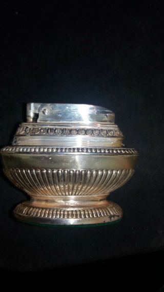 Vintage Ronson Queen Anne Silver Plated Table Cigarette Lighter