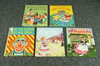 5 Vintage Wonder Books Children Books From 1950 