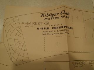 Kibitzer Chair Pattern No.  86 U - Bild Enterprises Vintage DIY How - To Woodworking 3