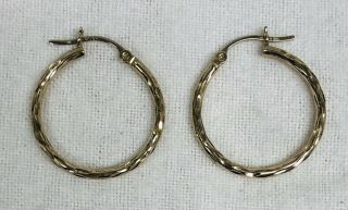 Vintage 14k Yellow Gold Hoop Earrings 1.  1 Grams
