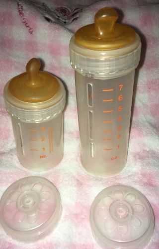 Collectible Vintage Playtex Nurser Baby Bottles 1970’s Plastic With Nipples