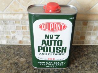 Vintage 2/3 Full Dupont No.  7 Auto Polish & Cleaner Can 16 Fl Oz 1 Pint